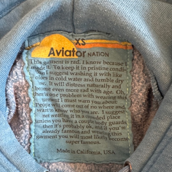 Aviator Nation Blue Sweatpants & Hoodie Set - Picture 2 of 3